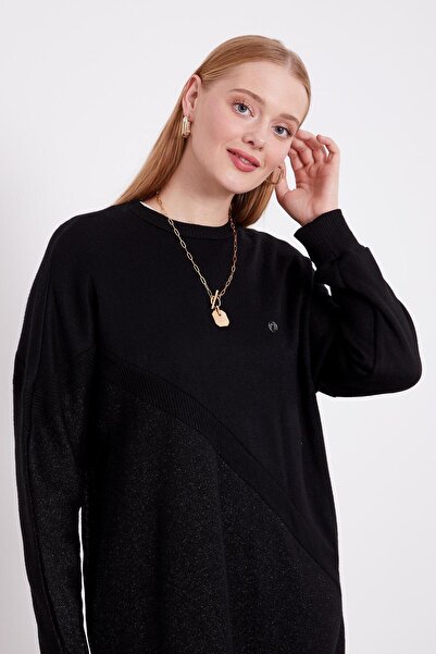 Levidor Black Glitter Knitwear Tunic