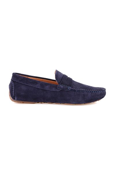 Desa Мъжки велурени кожени мокасини Barnat Navy Blue