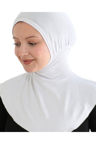 Modish Group Women's Neck Collar Hijab Hijab Practical Sports Bonnet - White