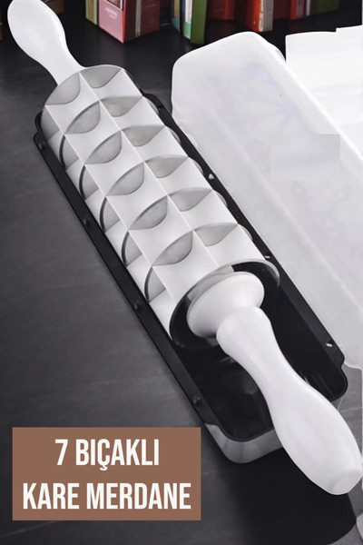 Rotanev 7 Çelik Bıçaklı Mantımatik Mantı Kesici Merdane Pratik Mantı Kesme Ap...