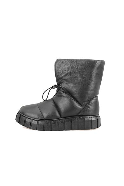 Desa Women's Black Puffer Leather Boots