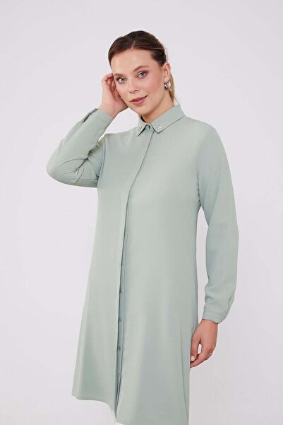 Levidor A.Green Collar Stone Detailed Tunic