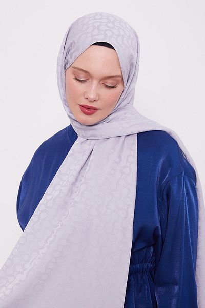 Levidor Şal jacquard albastru cu model S argintiu