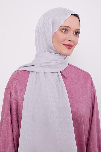 Levidor Şal jacquard albastru cu model de agrafă argintie