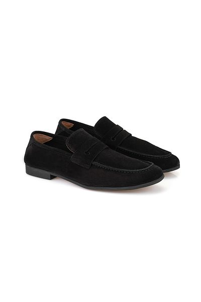 Desa Ανδρικό δερμάτινο σουέτ Stewart Black Loafer