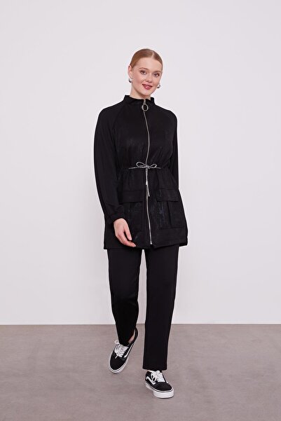 Levidor Siyah Varaklı Beli İpli Spor Takım