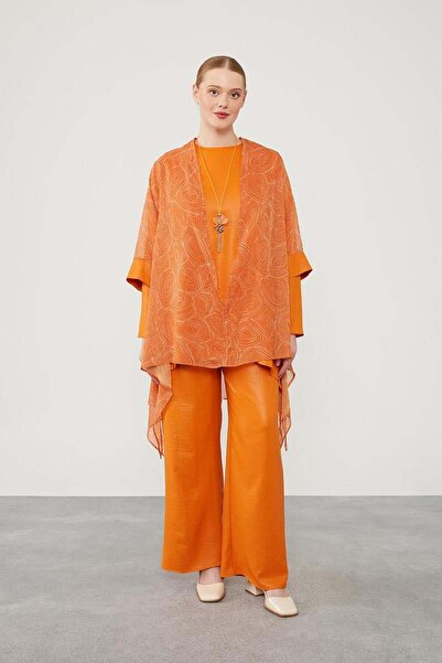 Levidor Tile Patterned Chiffon Tunic Triple Set