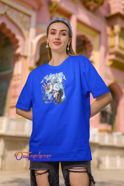 oneagılyazı Tricou oversize imprimat Monkey D Luffy