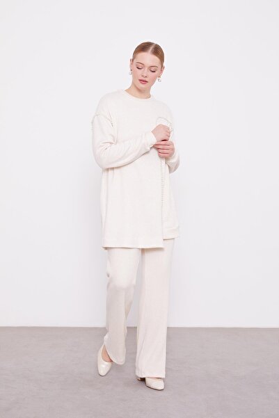 Levidor Cream Stripe Pearl Cashmere Double Suit