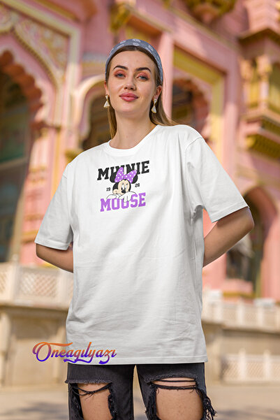 H&GHAMLEGİYİM Minnie Mouse Printed Oversize T-Shirt