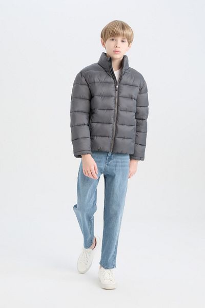 DeFacto Boy's Water Repellent Puffer Jacket with Zipper Pockets D5900A825Sp