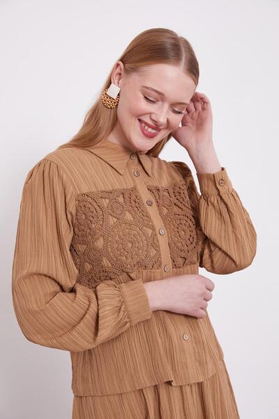 Levidor Camel Embroidery Detail Skirt Set