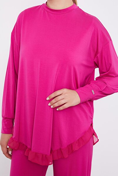 Levidor Fuchsia Chiffon Flounce Sports Set