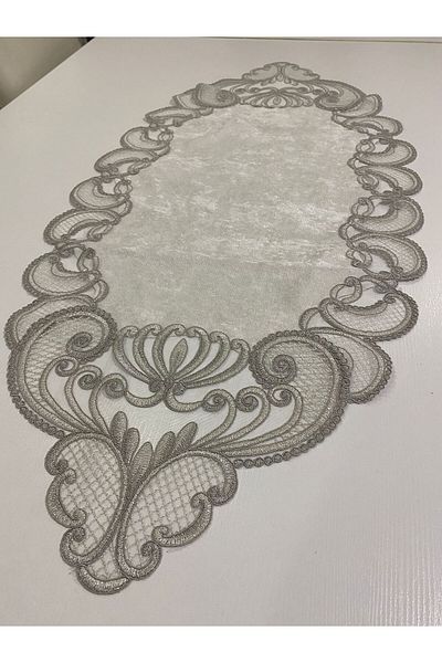 ART ÇEYİZ Κρέμα Velvet Runner 90x45