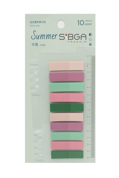 sibga tasarım Transparent Colored Post-It Note Paper - 200 Sheets Bookmark Sticker
