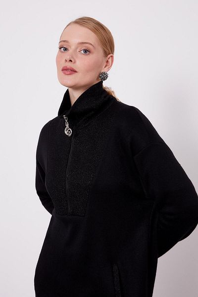 Levidor Black Glitter Detailed Cashmere Double Set