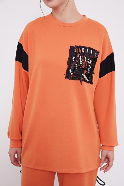 Levidor Orange Pearl Detailed Sport Suit