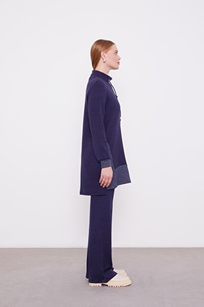 Levidor Lacivert Simli Kaşmir Kumaş İkili Takım