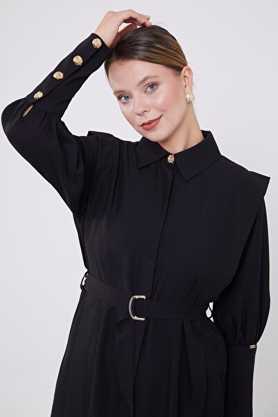 Levidor Σετ δύο τεμαχίων από σιφόν με λεπτομέρεια μαύρης ζώνης