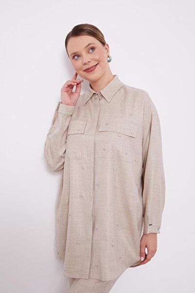 Levidor Σετ δύο τεμαχίων πουκάμισο με κεντημένο μελανζέ πολύτιμος λίθος