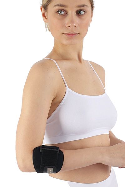 Flexy Medical ضمادة Epicondylitis مع سيليكون - للرياضيين، كرة السلة، اللياقة البدنية، التنس، لاعب الجولف، الكرة الطائرة