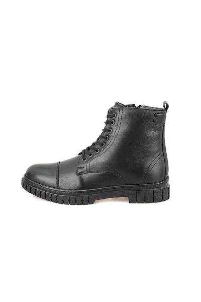 Desa Ανδρικές δερμάτινες μπότες Valentin Black με φερμουάρ