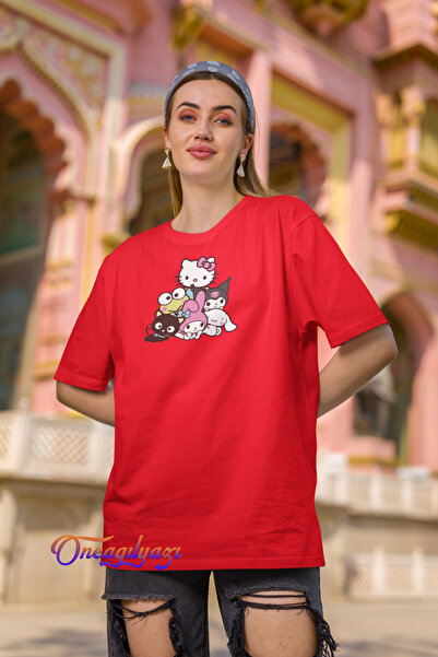 oneagılyazı تي شيرت كورومي ميلودي هالو مطبوع كبير الحجم