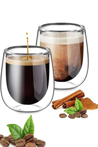 Berdina Home 2-Pack Double Walled Cup 250ml Home Office Teacup Coffee Present...