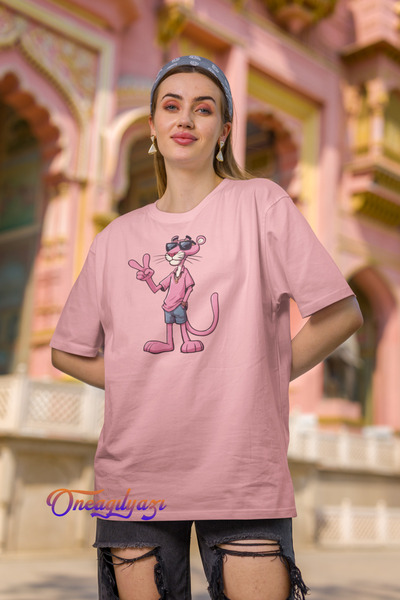 oneagılyazı Μπλουζάκι με στάμπα Pink Panther Oversize