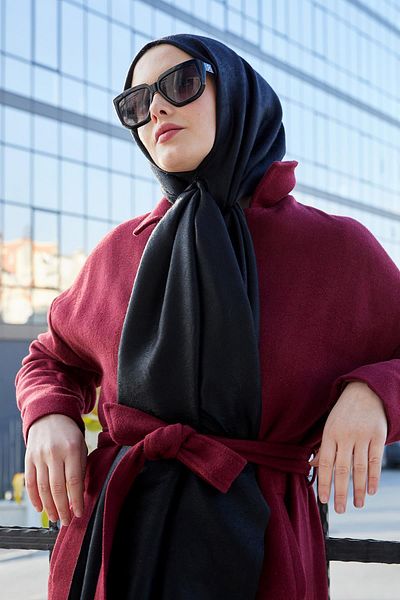 Levidor Μαύρο Μεταξωτό Σάλι Ethnic Cashmere με Φούντες