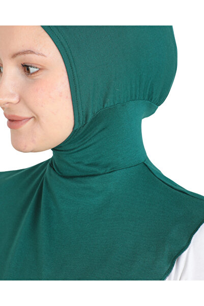 Modish Group Women's Neck Collar Hijab Hijab Practical Sports Bonnet - Emerald Green