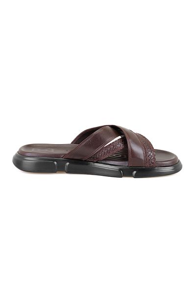 Desa Samuel Brown Men's Leather Slippers