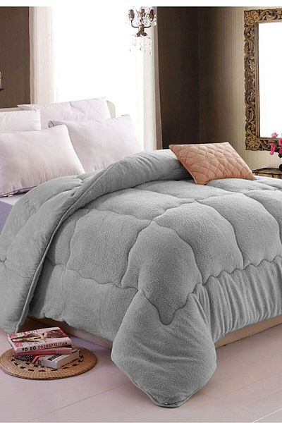 Eyüpoğlu Double 57 Wire Luxury Double Sided Gray Welsoft Cotton Silicone Quilt 195X215 Gift Product