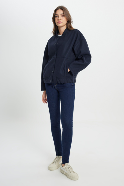 WRANGLER Loose Fit Rahat Kesim Lacivert Bomber Ceket