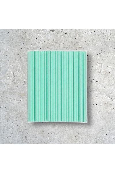 Krm Ambalaj 8*23 cm Turquoise Frozen Paper Straws, 25 Pieces