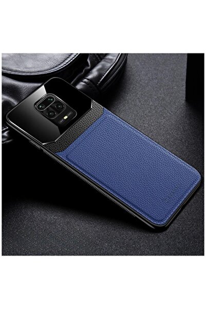 Zebana Xiaomi Redmi Note 9 Pro Uyumlu Kılıf Lens Deri Kılıf Lacivert