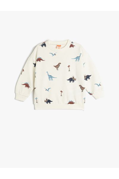 Koton White Printed Sweatshirt