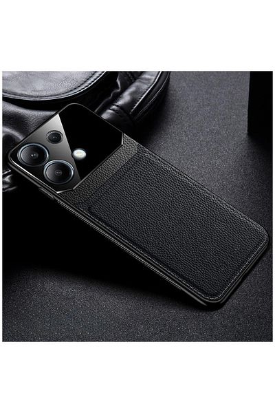 Zebana حافظة جلدية متوافقة مع هاتف Xiaomi Redmi Note 13 Pro 4G مع عدسة Zebana باللون الأسود