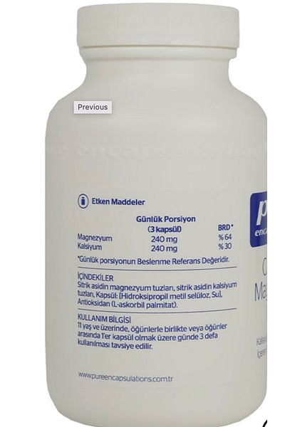 Pure Encapsulations Calcium Magnesium (CITRATE) 90 Capsules