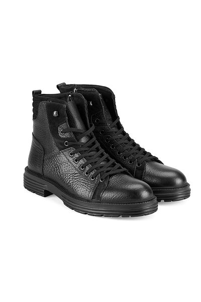 Desa Ανδρικές δερμάτινες μπότες Linia Black