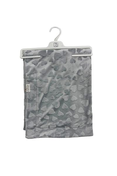 Bibaby Gray Jacquard Heart Blanket - 82X90, Model 64727