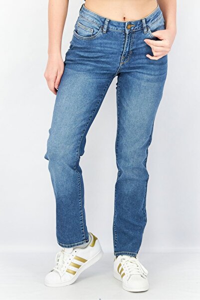 Tchibo بنطال جينز نسائي أزرق - مقاس عادي، متوسط