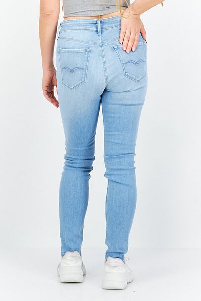 Replay Women Skinny Fit Washed Stretchable Jeans, Light Blue