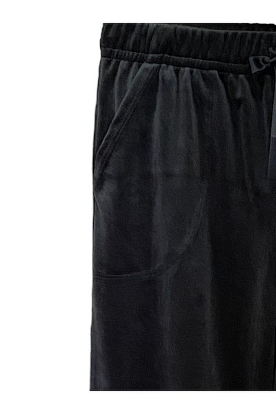 FORMO Pantaloni de pijama de jogger de înaltă calitate pentru femei, din catifea neagră, cu picioare elastice