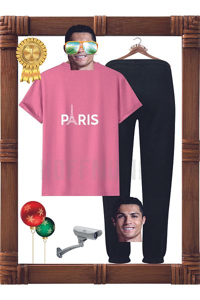 HOFFNUNG Paris Eiffel Tower Patterned Unisex Full Pants Set