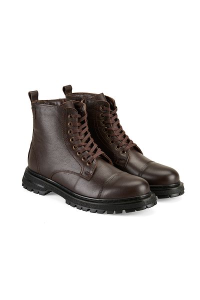 Desa Ανδρικές δερμάτινες μπότες Virgina Dark Brown