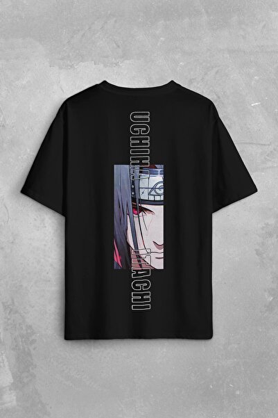Kendim Seçtim Anime Itachi Uchiha Naruto Manga Konoha Sharingan Baskılı Unisex Oversize T-shirt