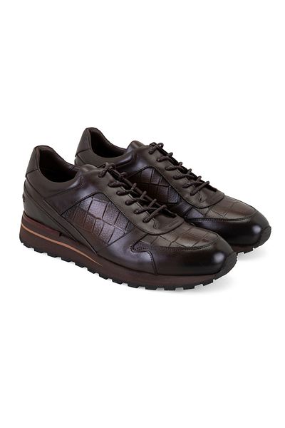 Desa Ανδρικά δερμάτινα casual παπούτσια Greyson Brown με στάμπα κροκόδειλου