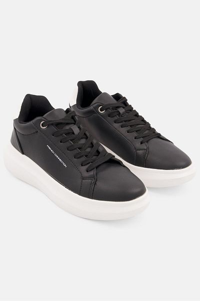 French Connection Women Lace Up Classic Casual Shoes, Black