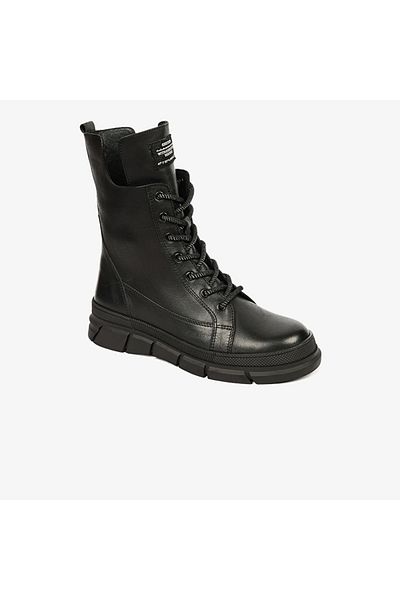 Greyder 32672 Γυναικείες μαύρες μπότες από γνήσιο δέρμα